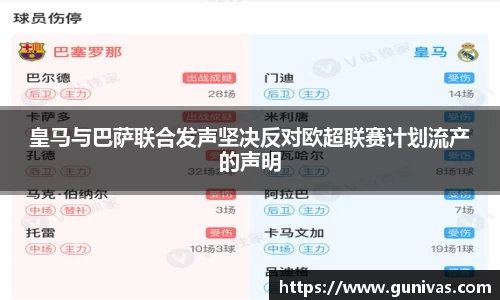 皇马与巴萨联合发声坚决反对欧超联赛计划流产的声明